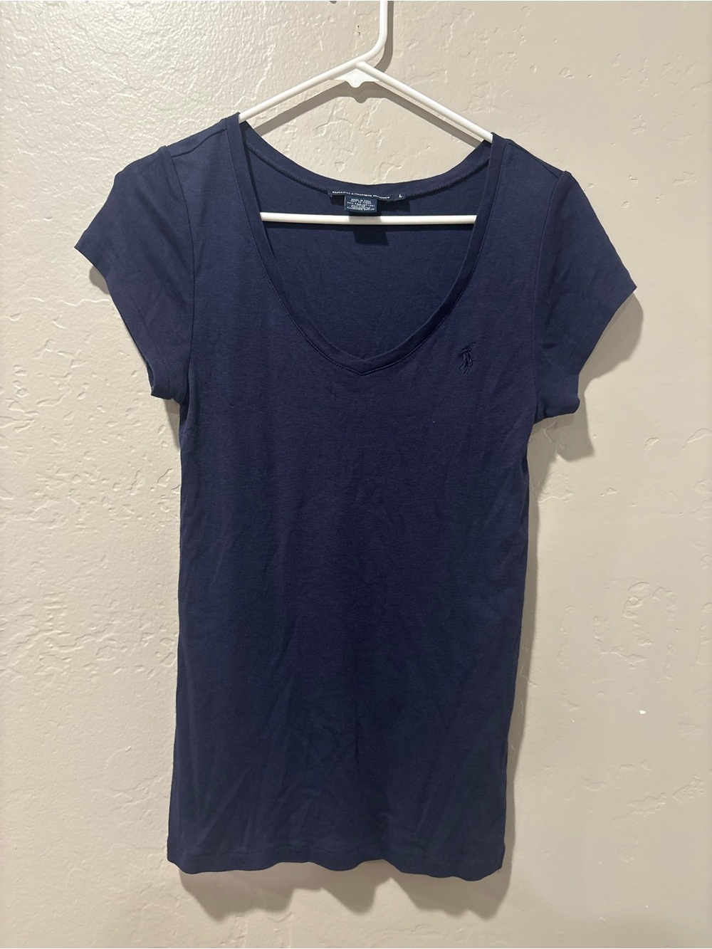 Ralph Lauren Sport Navy Blue V Neck Short Sleeve Tee